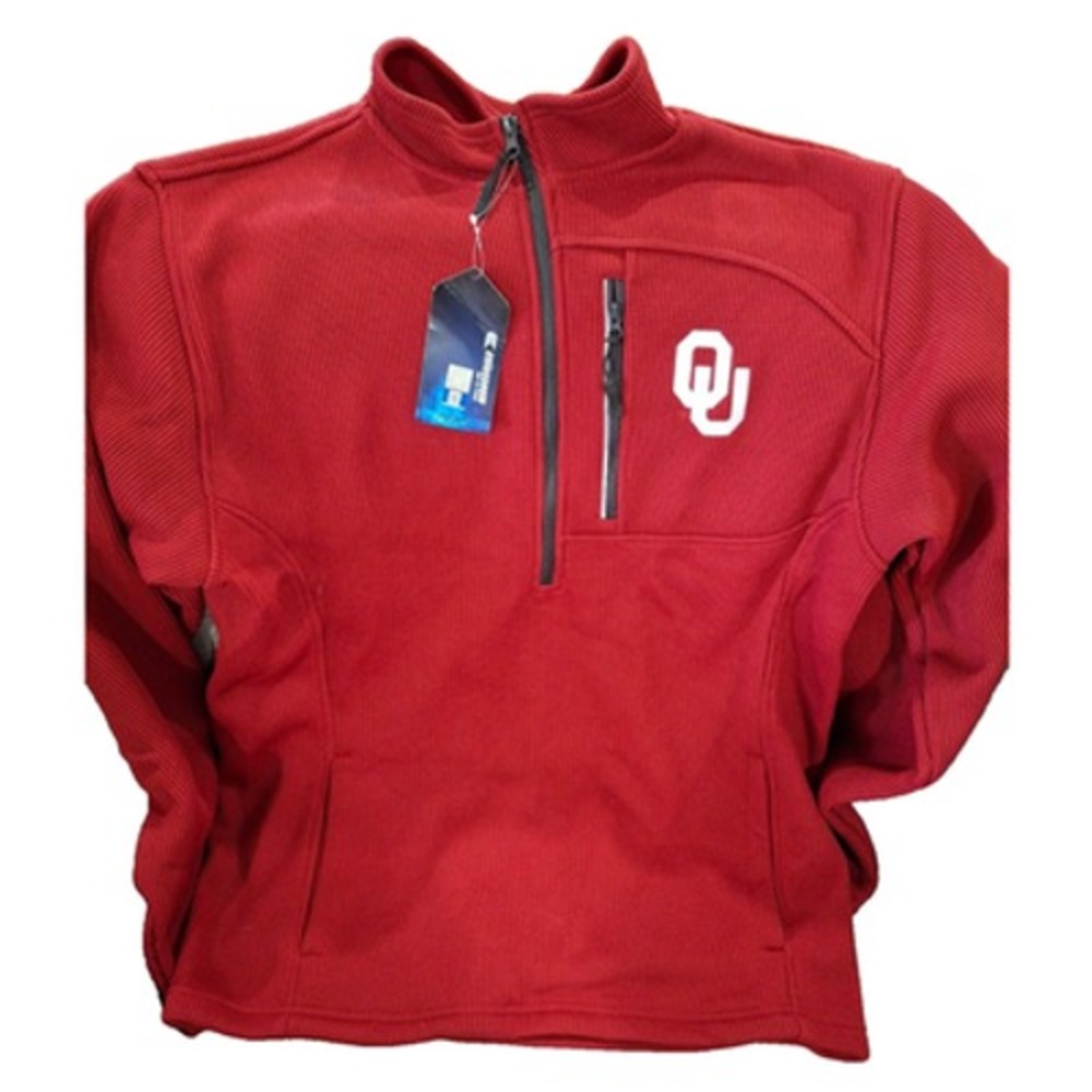 Colosseum Oklahoma Sooners Advantage Quarter-Zip Jacket Men XL, Red, XL, New